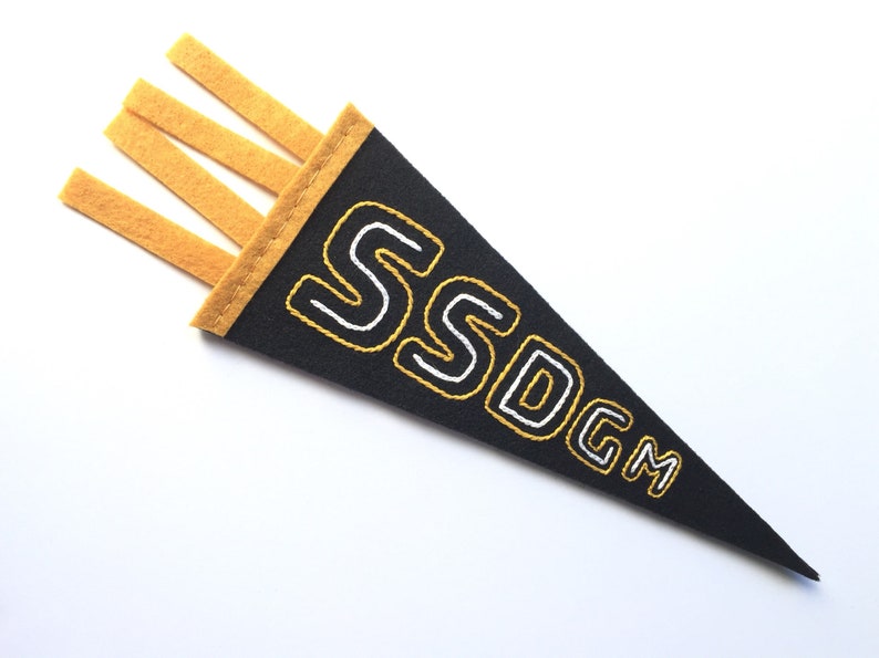 SSDGM My Favorite Murder Hand-Embroidered Felt Pennant Flag image 1