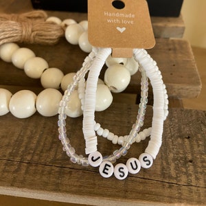 Jesus (clay bead bracelet set)