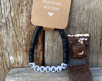 Cincinnati Bengals football (clay bead bracelet)