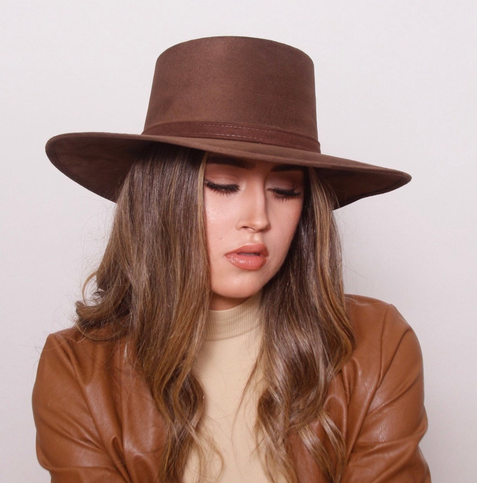 Fedora Hat/wide Brim Hat/flat Brim Hat/stiff Brim Hat/fedora Etsy