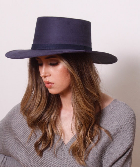 Blue Hats Women-navy Blue Fedora-bolero 