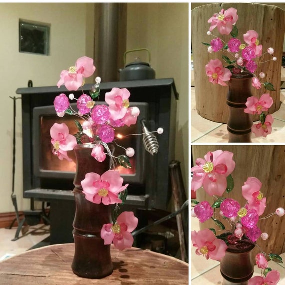 Flower Vase Desk Vase Beaded Flower Vase Cleoandcalleigh Etsy