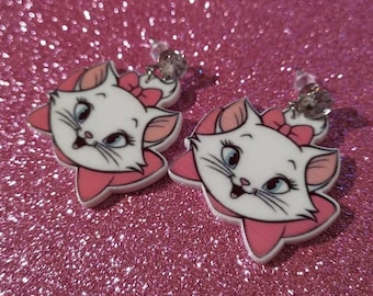 Marie Aristocats Dangle Drop Earrings Disney