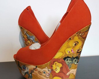 Lion King high heel wedges UK size 5/38