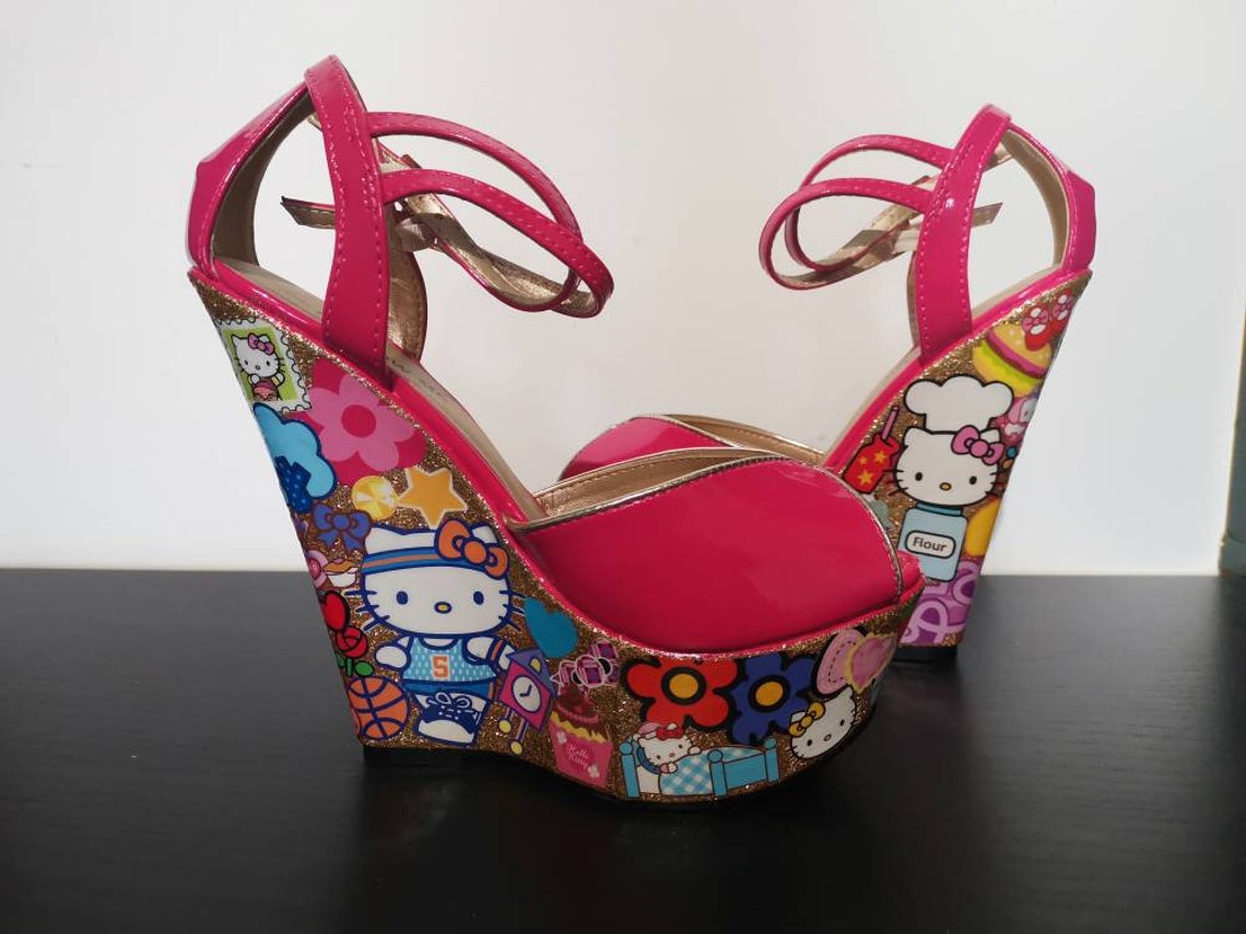 Hello Kitty high heels wedges UK size 5/38 Etsy