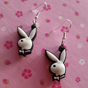 Brand New Playboy Bunny Dangle Drop Earrings