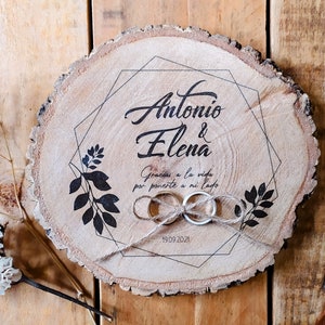 Alliance holder. Wedding ring holder. Personalized wedding ring holder. Wooden slice alliance holder. Wooden alliance holder. wooden ring holder
