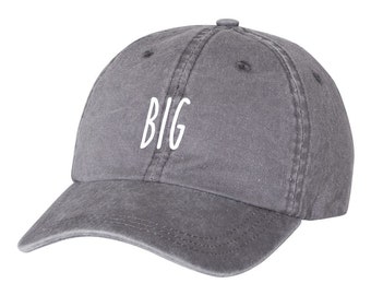 Big EMBROIDERED, Unstructured PIGMENT Dad Hat, Baseball Cap, Big Sister Sorority Fraternity Reveal Announcement - Choose Hat Color