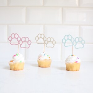 PAWS CUPCAKE TOPPERS Birthday Dog Dog Party Paw Prints - Etsy