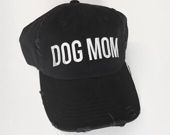 DISTRESSED DOGMOM HAT | Dog Mom, Dog Dad, Dog Person, Dog Parent, Dog Mom Gift, Dog Dad Gift, Dog Lover Gift