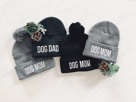 Vintage Pom Pom Beanie Rescue Mom Dogs Cats A Embroidery Acrylic 1 Size