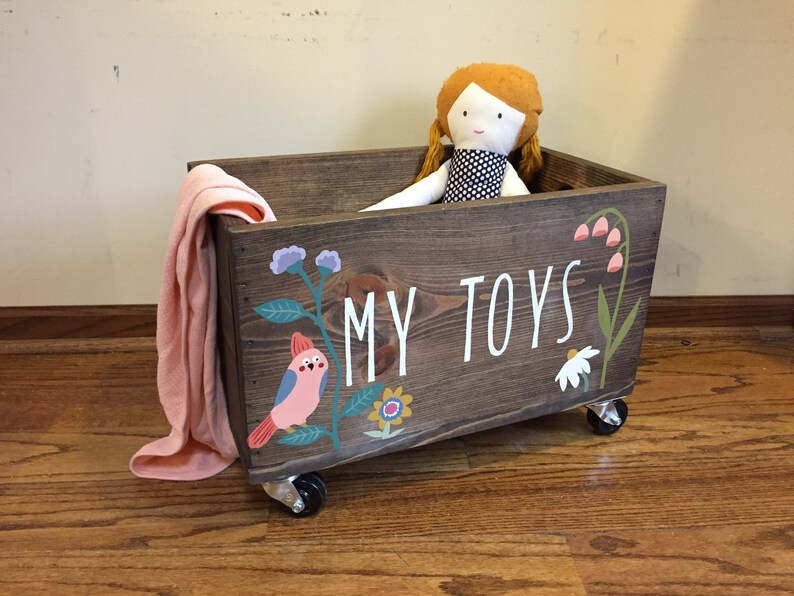hand painted toy box personalized