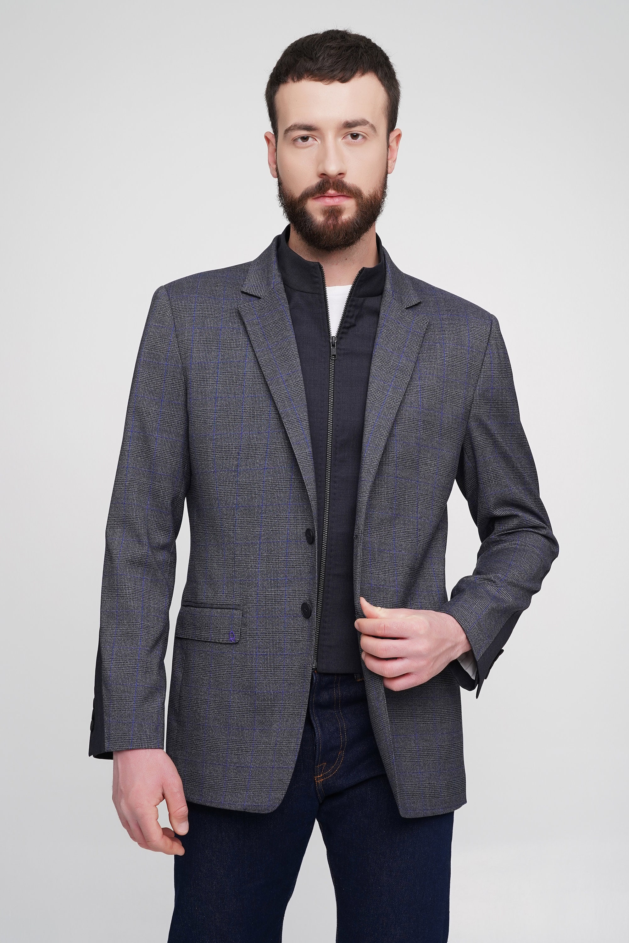 Grey Blazer With Black Turtleneck Etsy UK