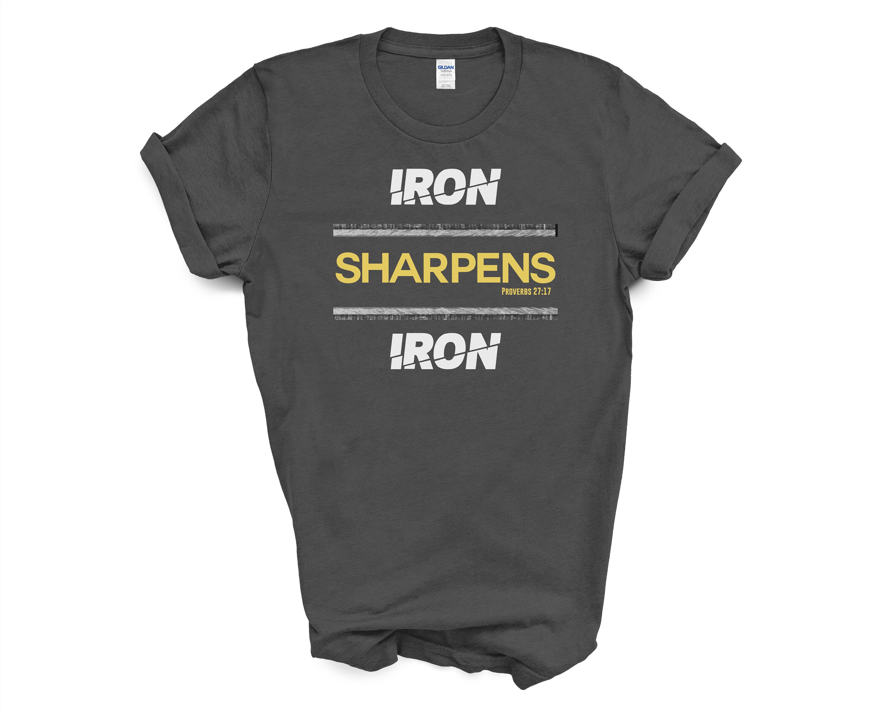 Irons Sharpens Iron Proverbs 2717 Bible Verse Christian Etsy