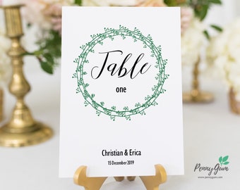 Reception Table Numbers Pennygum