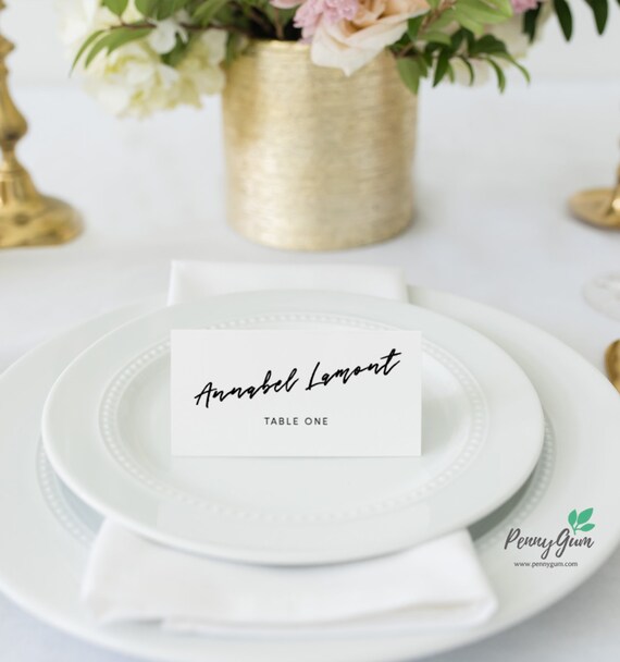 Simple Wedding Reception Place Card Editable Template Diy Etsy
