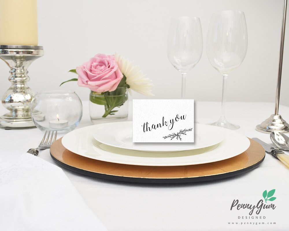 Minimalist Wedding Reception Thank You Card Editable Pdf