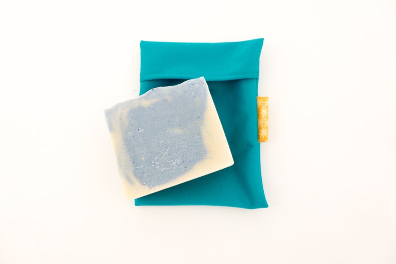 Waterproof travel case for soap, Zero waste, Eco-responsible, plasticfree, for him and her Vert bleu