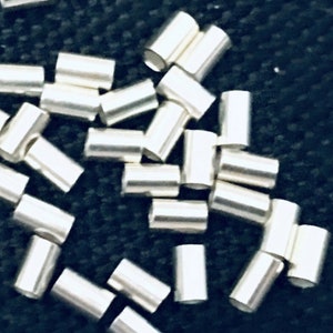 925 Sterling Silver Tubular Crimps (1) 2mm x 3mm x 1mm hole (2) 3mm x 3mm with 2mm hole x 5