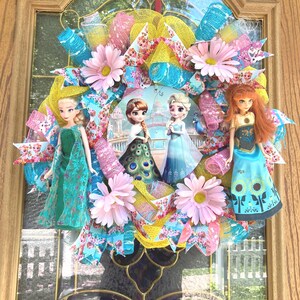 22" Disney Frozen Fever Wreath - Handcrafted Anna Elsa Doll Summer Solstice Door Decor image 8