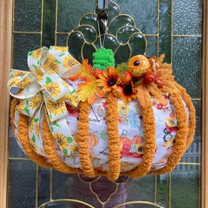 Autumn Harvest Thanksgiving Door Decor Pumpkin Wreath