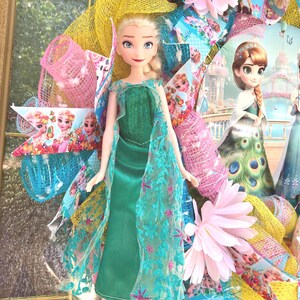 22" Disney Frozen Fever Wreath - Handcrafted Anna Elsa Doll Summer Solstice Door Decor image 4