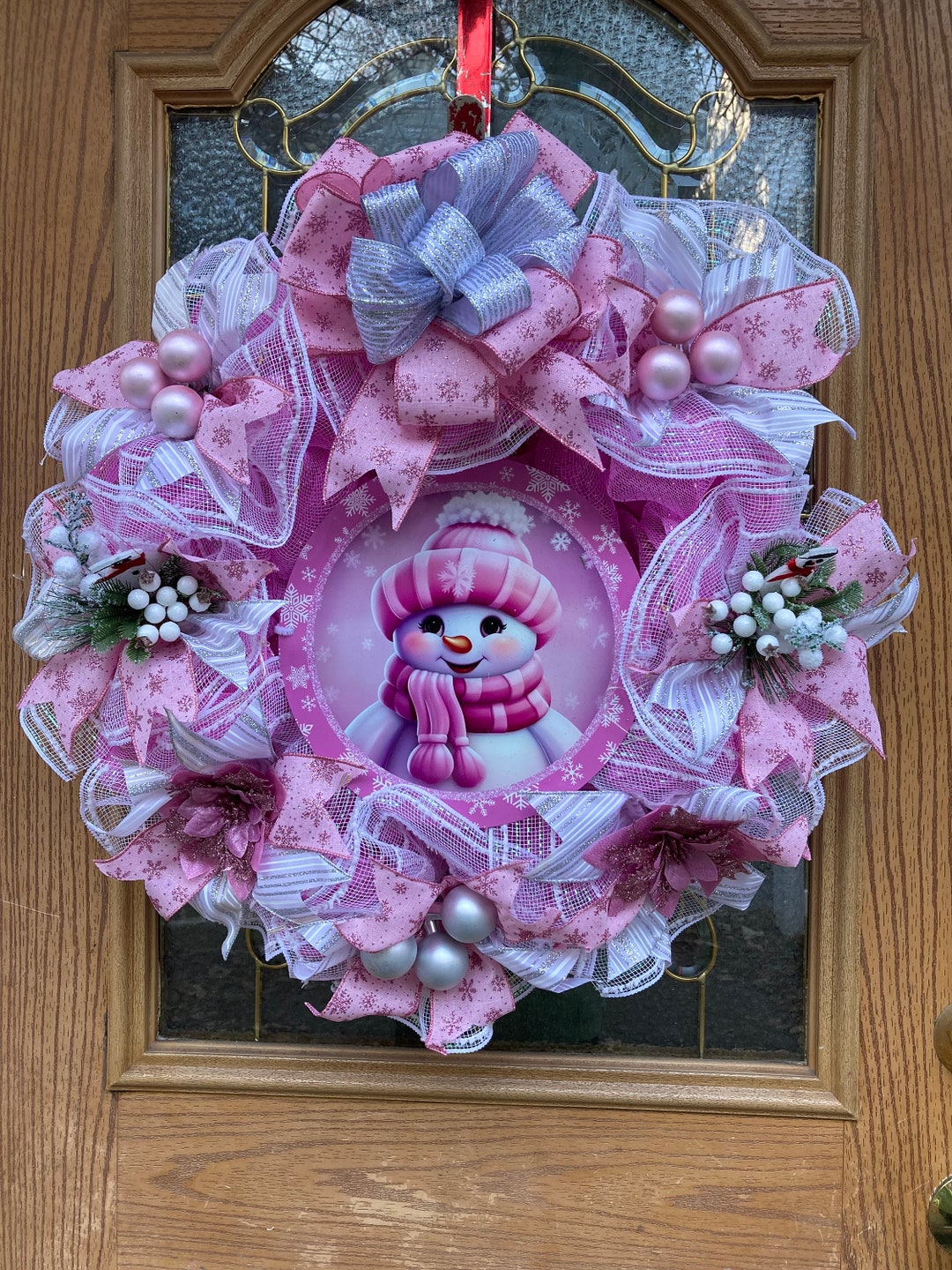 Winter Wreath Snowman Wreath. Winter Door Decor Snowman - Etsy