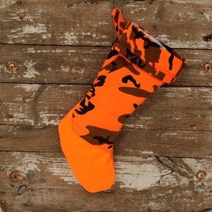 Christmas Stocking Blaze Orange Camouflage Hunters Christmas Etsy