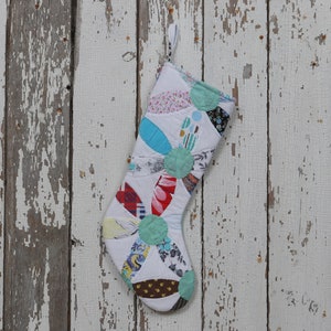 Hand Quilted Christmas Stocking: Vintage Joseph&#39;s Coat Quilt