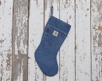 Vintage Jean Christmas Stocking Dungarees Carpenter Blue Jeans with belt Rare 18 denim