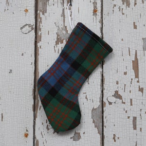 MINI Christmas Stocking created from Up-cycled Vintage Wool, Unlined