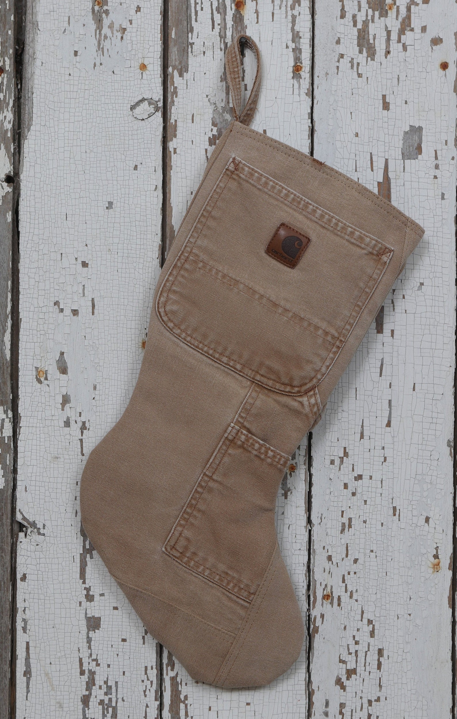 Fun Christmas Stocking made from Upcycled CARHARTT Canvas Etsy
