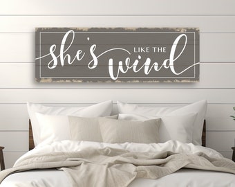Master Bedroom Sign for Over Bed, Romantic Farmhouse Rustic Cottage Decor, Nursery Room Canvas Wall Art Love Gift for New Baby