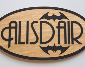 BATGIRL Personalized Kids MINI LICENSE PLATE Any Name Bicycles Door Sign