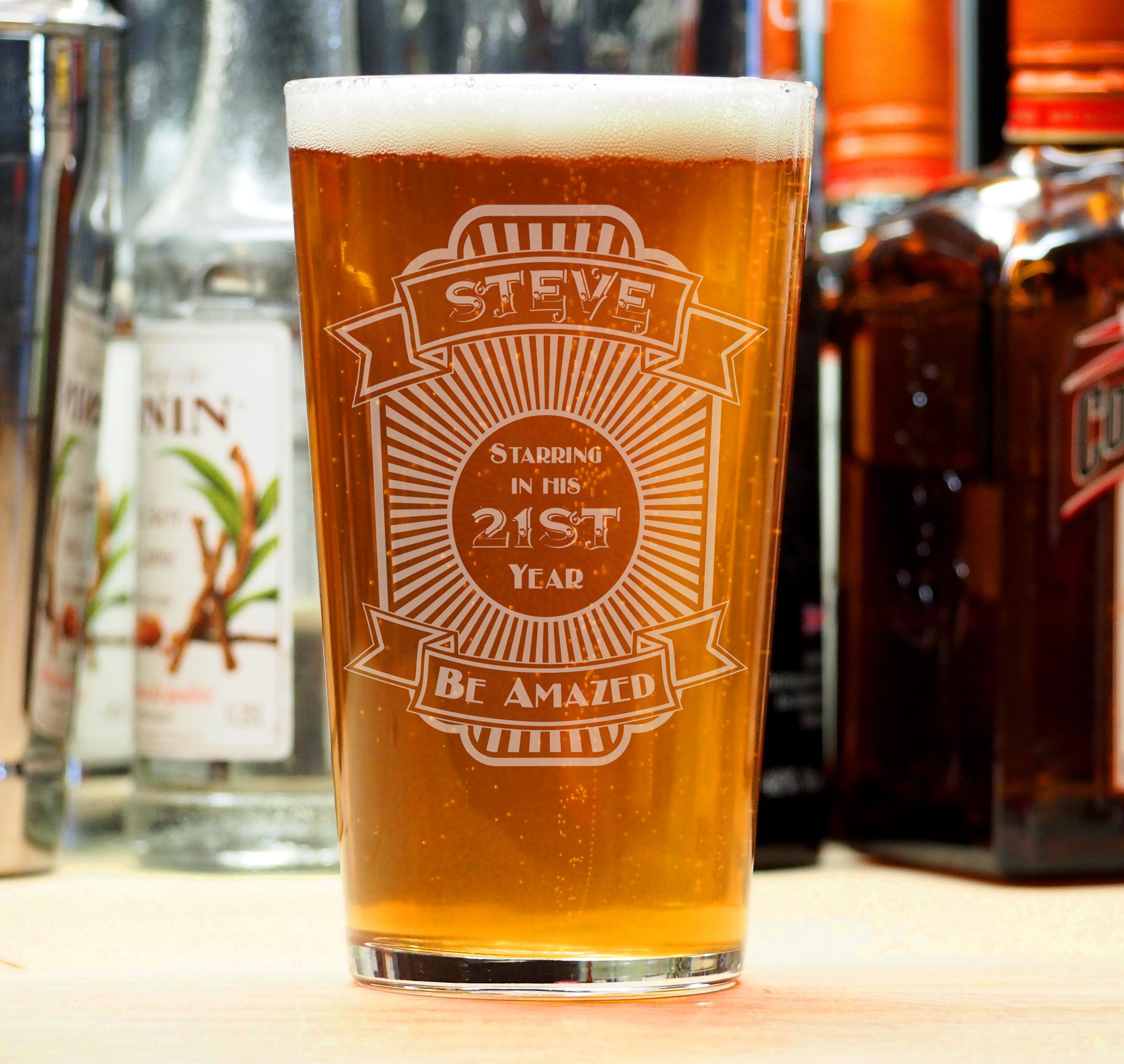 Personalised Engraved Pint Glass for 18th 21st 30th 40th Etsy UK