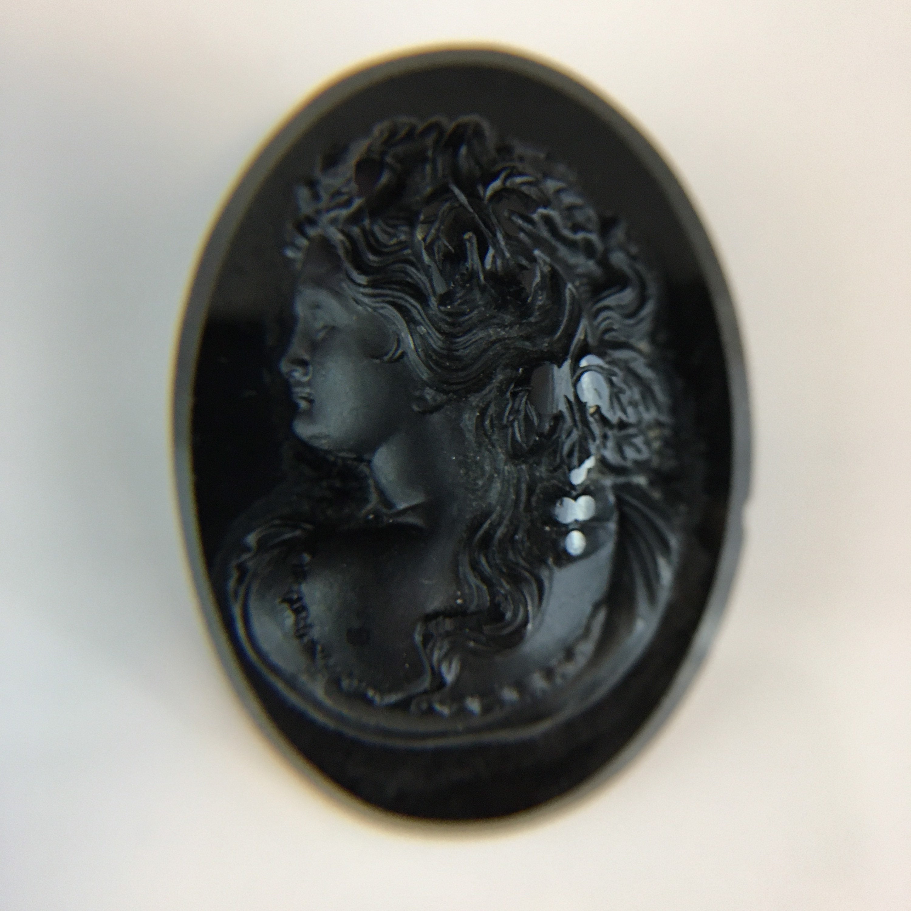 Antique Victorian Black Cameo Portrait Etsy