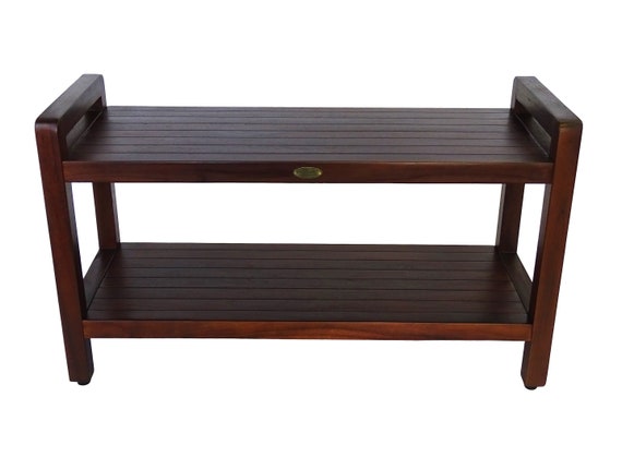 Decoteak Eleganto 35w X 13d X 21h Teak Shower Bench Etsy