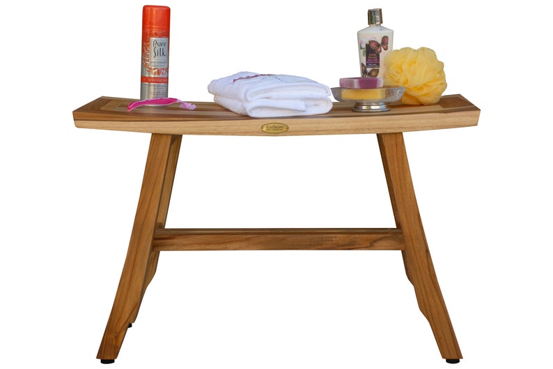 Ecodecors Satori 28 Teak Wood Shower Bench in Natural Etsy