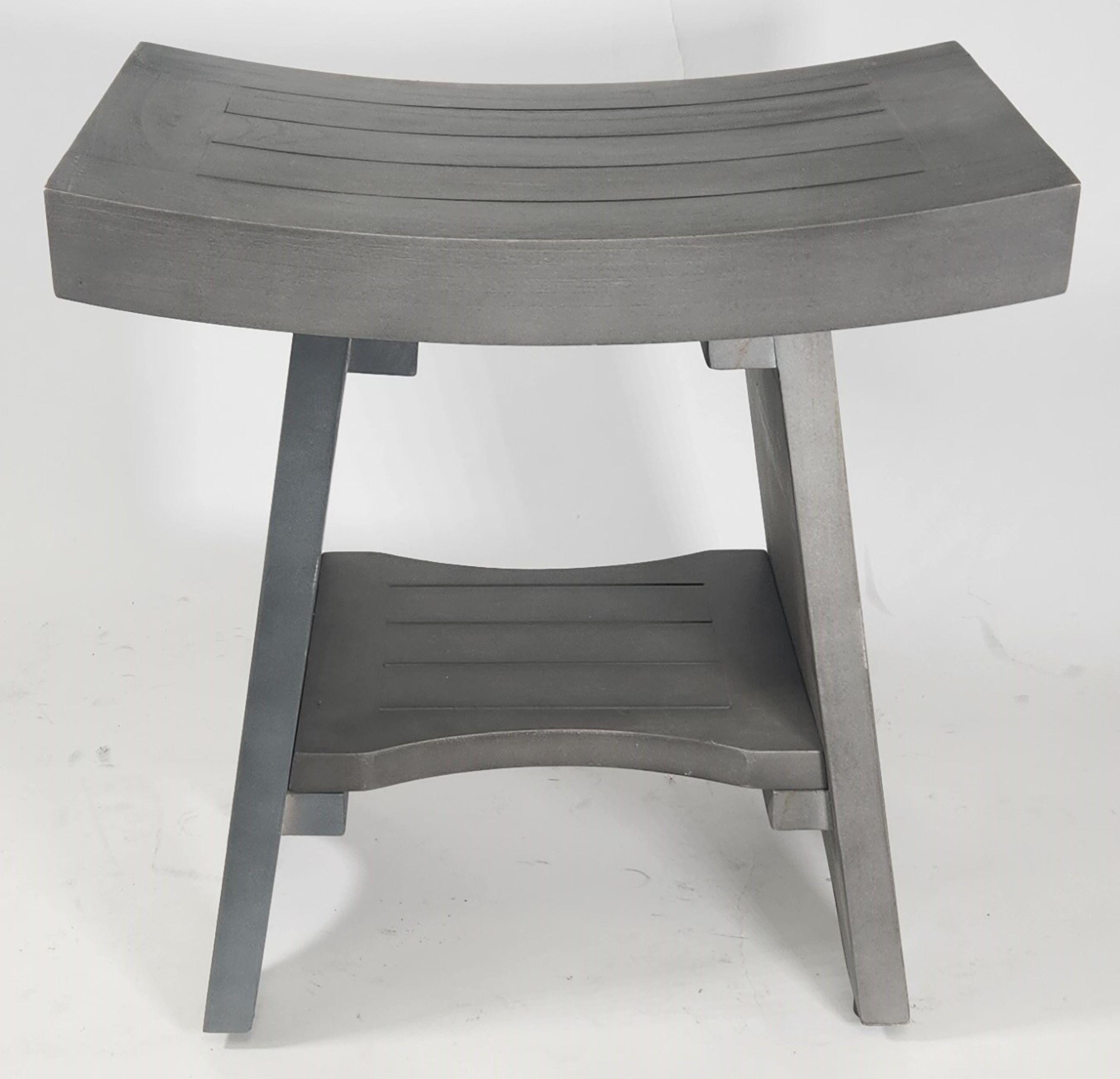 Brand New Gray Teak 18 inch Shower Bench With Shelf Shower Seat Close Out Pricing Offers Accepted Product as Shown No Returns Etsy