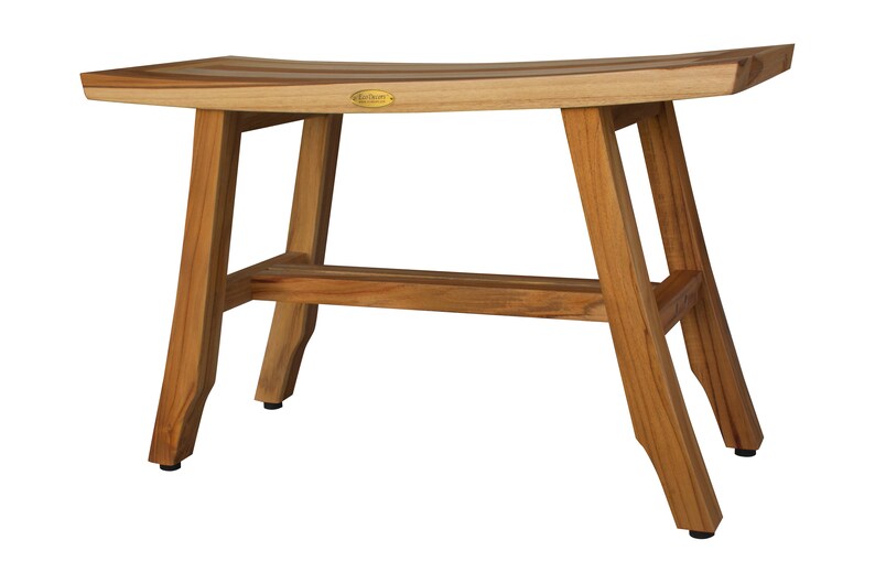 Ecodecors Satori 28 Teak Wood Shower Bench in Natural Etsy