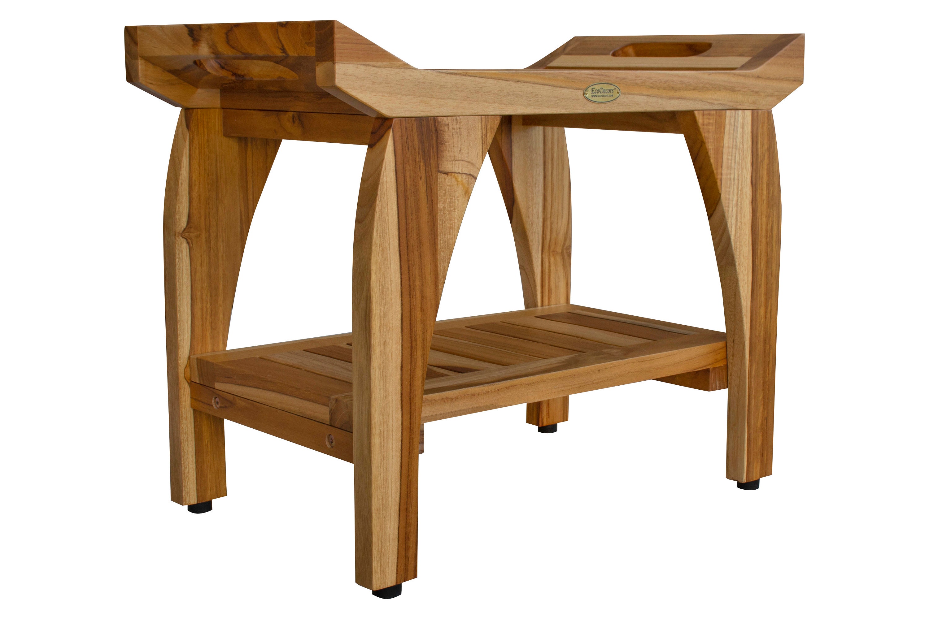 Ecodecors Tranquility 24 Teak Wood Shower Bench With Etsy
