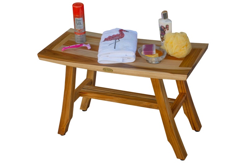 Ecodecors Satori 28 Teak Wood Shower Bench in Natural Etsy