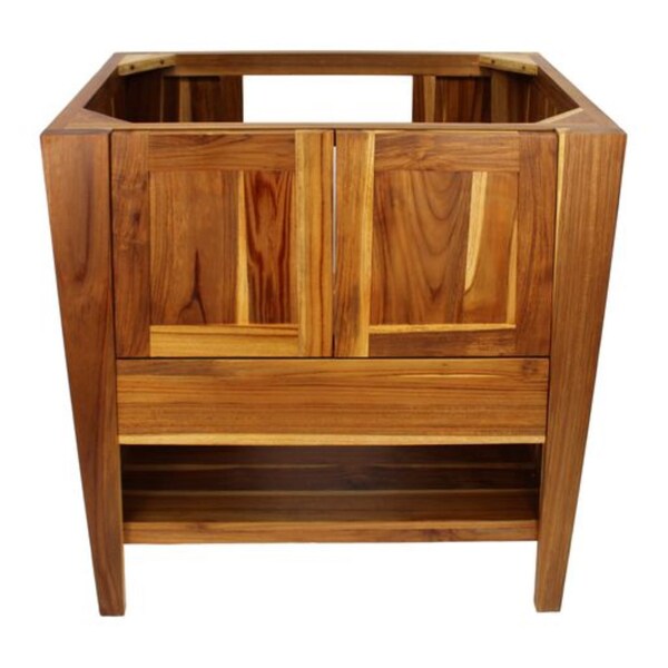EcoDecors Significado 30" Teak Wood Fully Assembled Free Standing Bathroom Vanity in Natural Finish