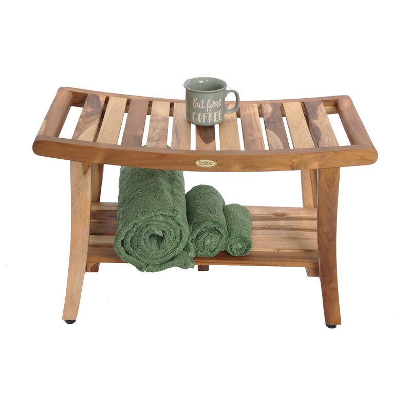 Ecodecors Harmony 30 Teak Wood Shower Bench With Etsy