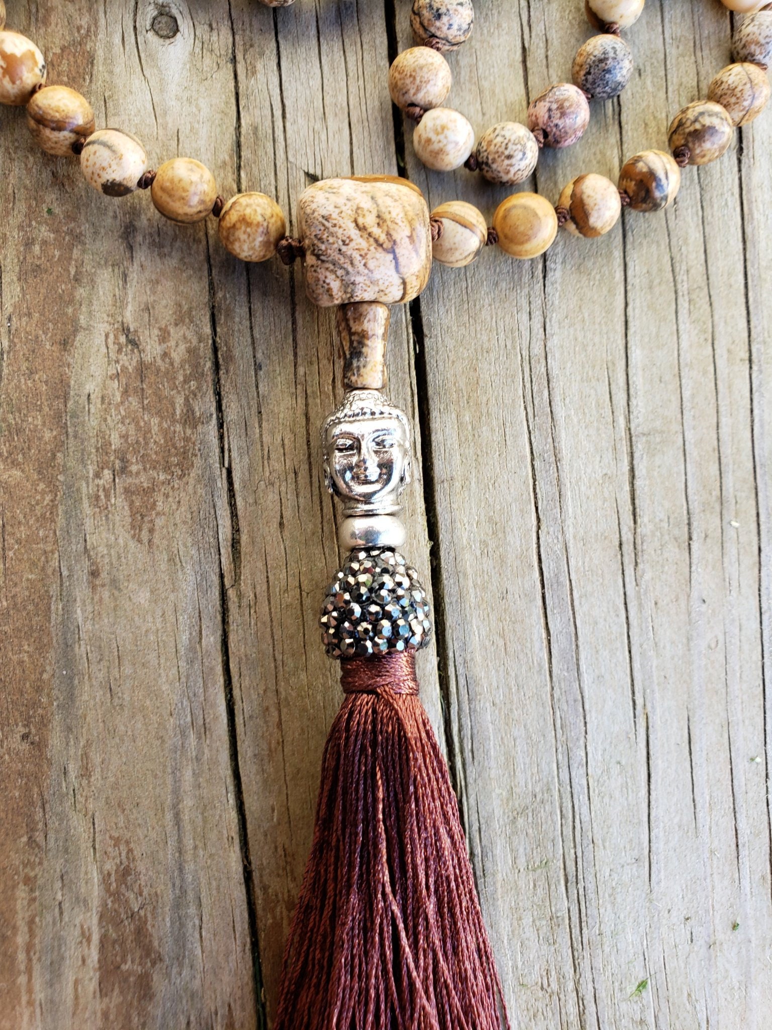 Picture Jasper Mala / Zen Style Mala/ Prayer Etsy