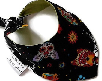 Dog bandana, dog accessories, dog bib bandana, dog scarf, dog gift, green and black, dog lover gift, cat gift, cat lover gift, cat furniture