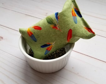 Unique toy for cat, catnip toy, cat toy, green or beige, pillow shape toy, funny cat toy, organic catnip, organic catgrass, cat furniture