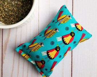 Unique cat toy, canip toy, birds blue, interactive toy, pillow toy, gift for cat lovers, cat gift, fun cat toy, organic catnip, cat grass