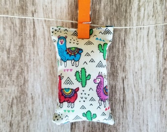 Fun cat toy, catnip cat toy, llamas and cacti motifs, blue, green, orange, amazing toy for cats, gift for cat lovers, pillow toy for cats
