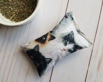 Unique cat toy, cat furniture, organic catnip, cats head motifs, stuffed handmade toy, Christmas gift, Christmas stocking, cat lover gift